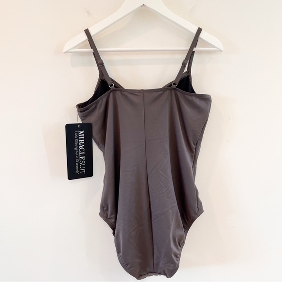 NWT Miraclesuit Love Knot Grey One Piece Swimsuit Size 12 - Picture 12 of 14